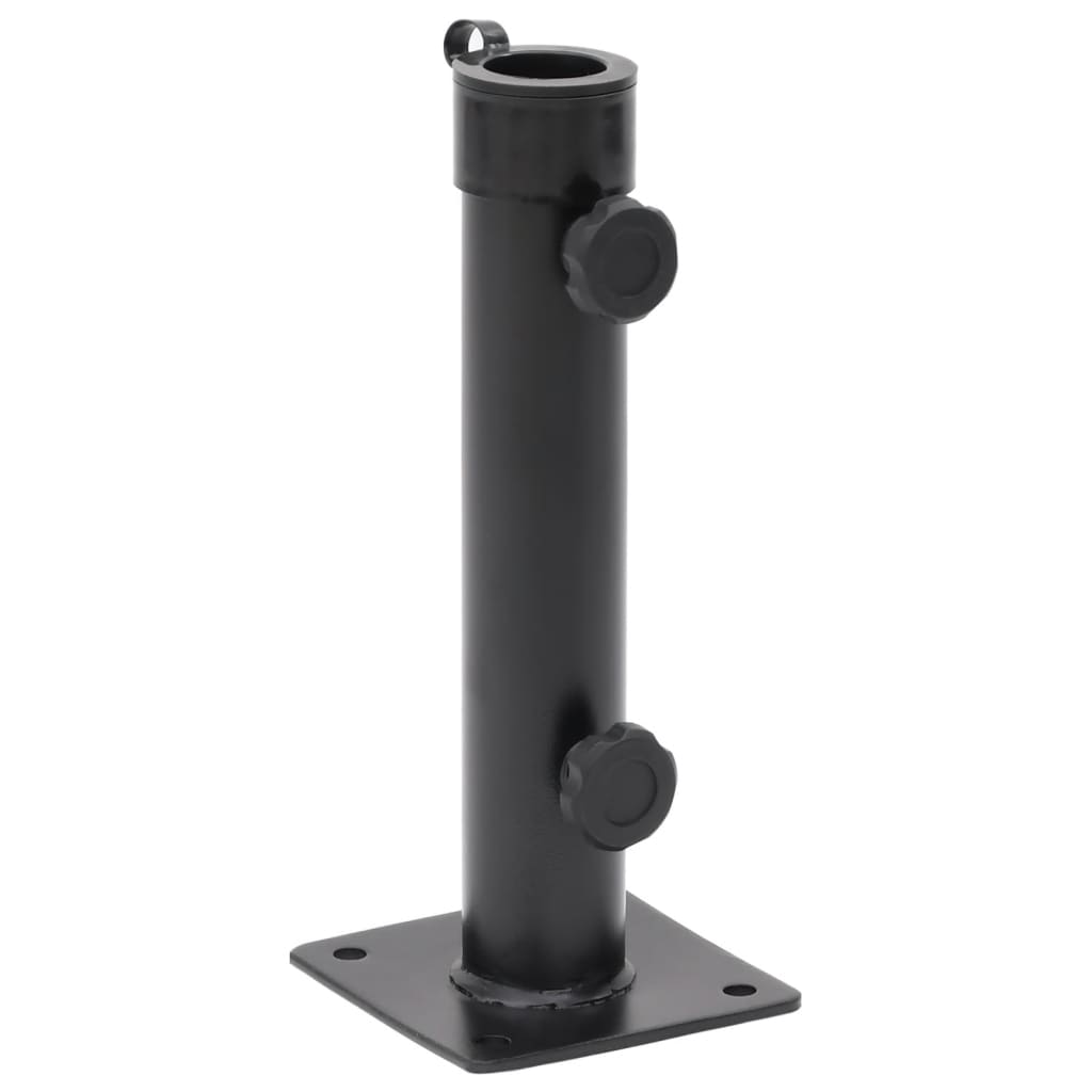 Parasollfot for Ø38/48 mm stang matt svart stål