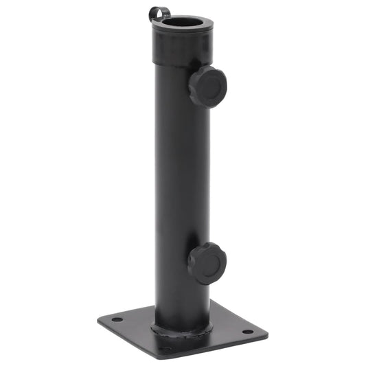 Parasollfot for Ø38/48 mm stang matt svart stål