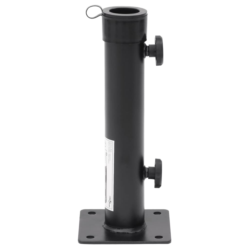 Parasollfot for Ø38/48 mm stang matt svart stål