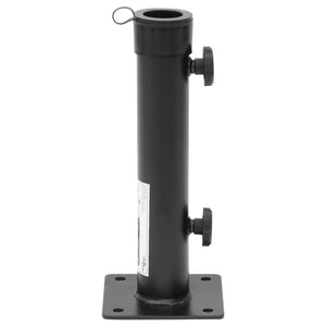 Parasollfot for Ø38/48 mm stang matt svart stål