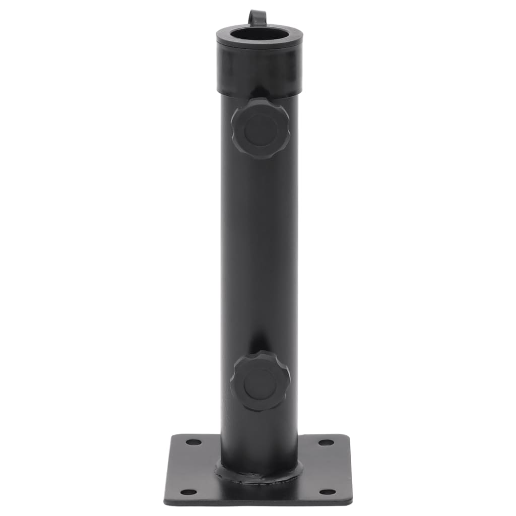 Parasollfot for Ø38/48 mm stang matt svart stål