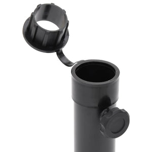 Parasollfot for Ø38/48 mm stang matt svart stål