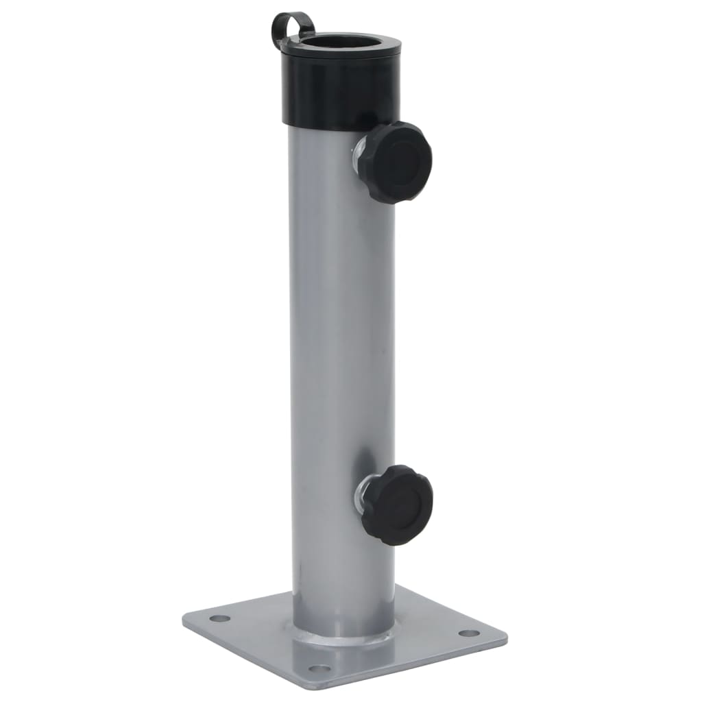 Parasollfot for Ø38/48 mm stang sølv stål