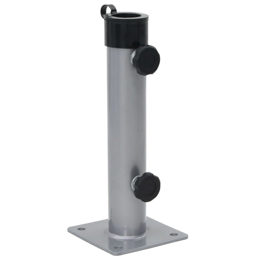 Parasollfot for Ø38/48 mm stang sølv stål