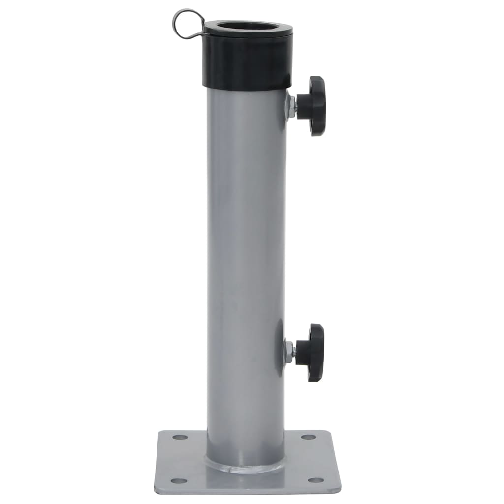 Parasollfot for Ø38/48 mm stang sølv stål