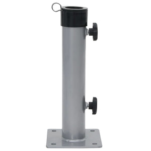 Parasollfot for Ø38/48 mm stang sølv stål