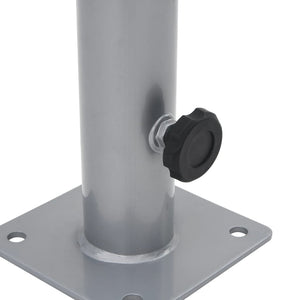 Parasollfot for Ø38/48 mm stang sølv stål