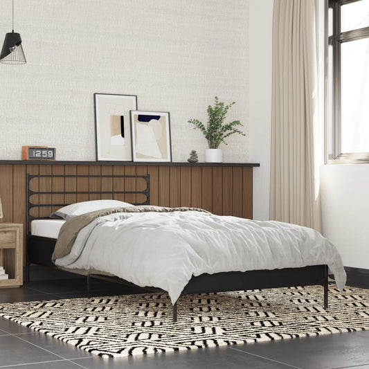 Sengeramme svart 100x200 cm konstruert tre og metall
