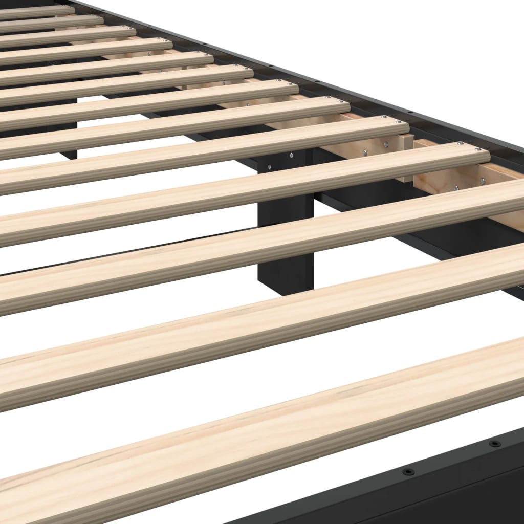 Sengeramme svart 100x200 cm konstruert tre og metall