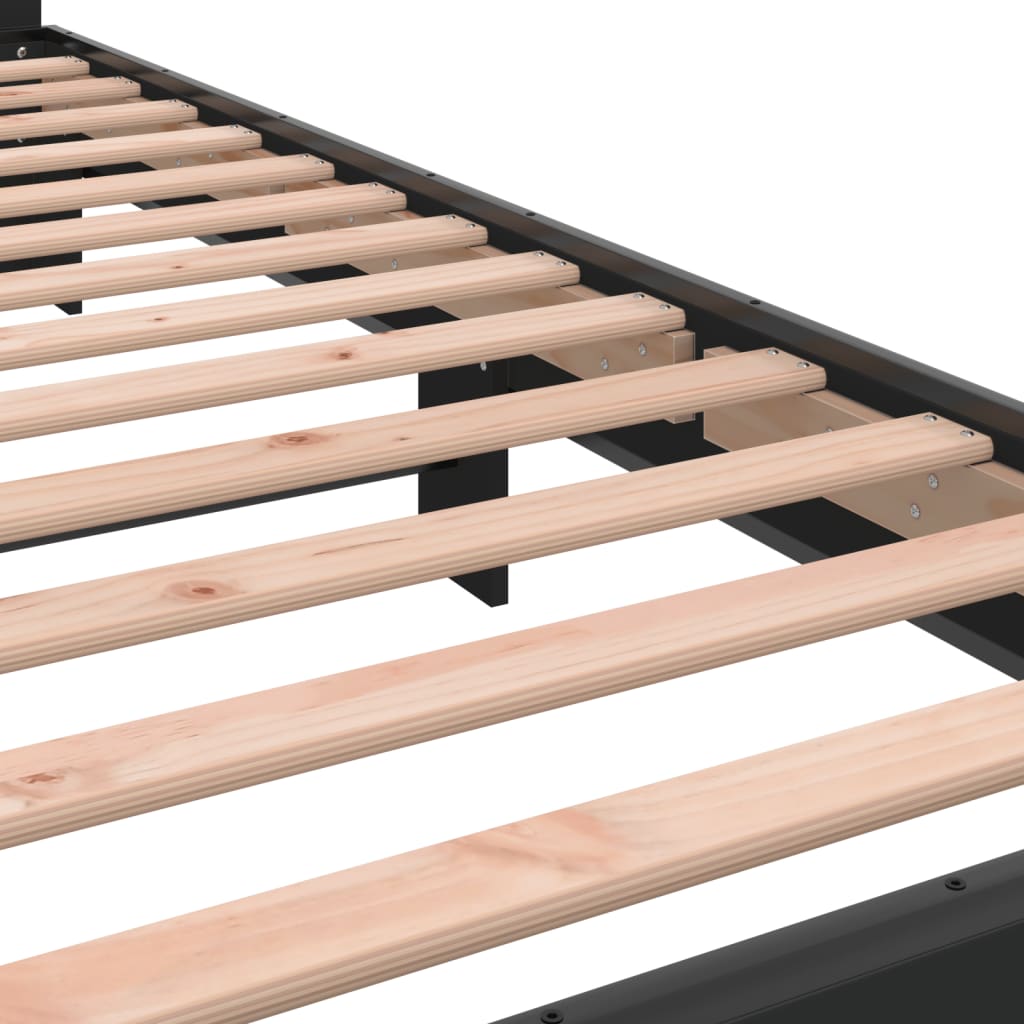 Sengeramme svart 100x200 cm konstruert tre og metall