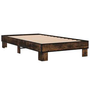 Sengeramme røkt eik 100x200 cm konstruert tre og metall