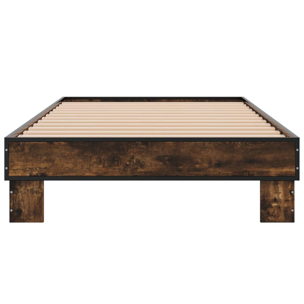 Sengeramme røkt eik 100x200 cm konstruert tre og metall