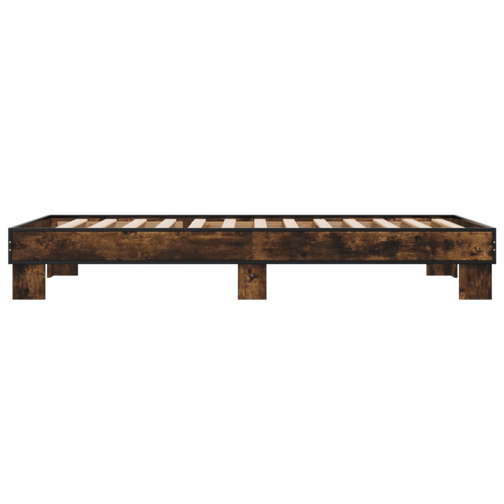 Sengeramme røkt eik 100x200 cm konstruert tre og metall