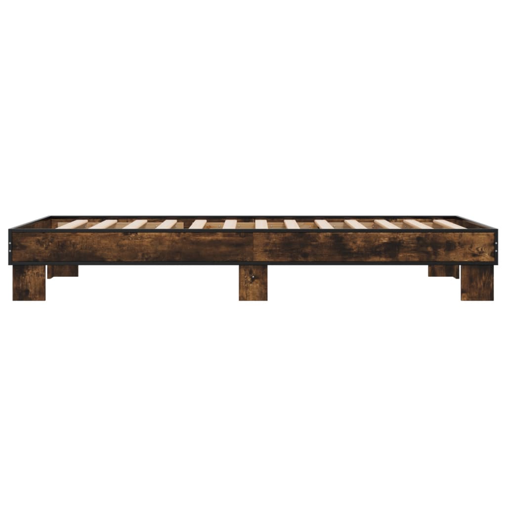 Sengeramme røkt eik 90x190 cm konstruert tre og metall