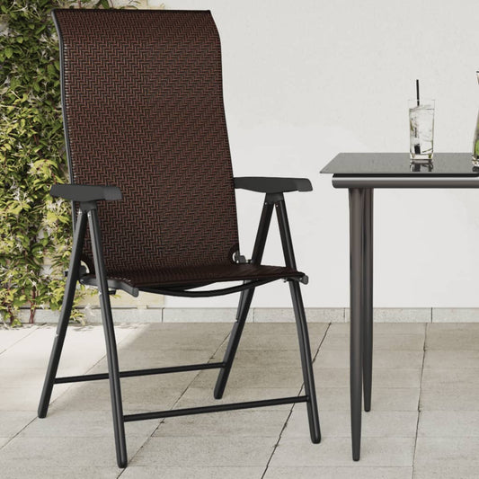 Sammenleggbare hagestoler 8 stk brun polyrotting