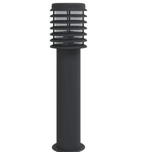 Utendørs gulvlamper med uttak 3 stk svart 60 cm rustfritt stål