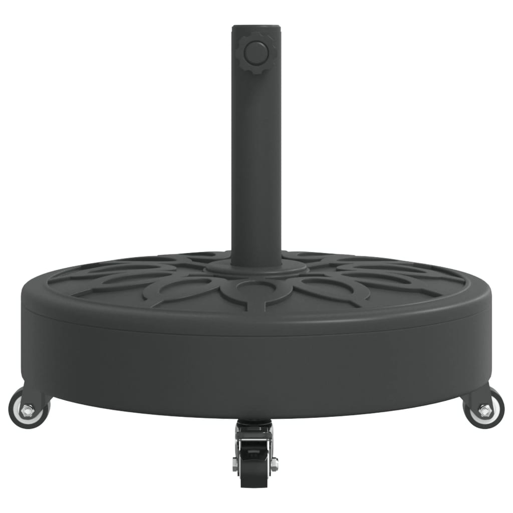 Parasollfot med hjul for Ø38 / 48 mm stenger 27 kg rund
