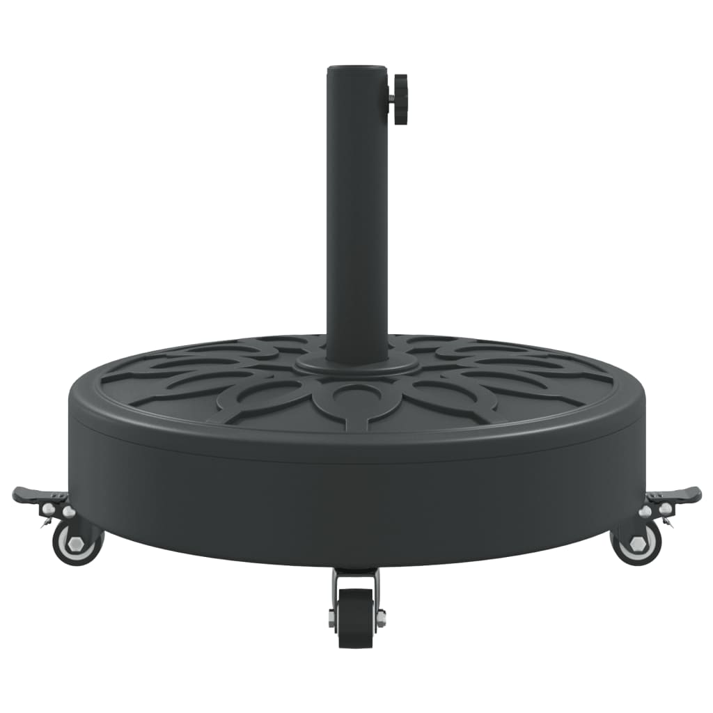 Parasollfot med hjul for Ø38 / 48 mm stenger 27 kg rund