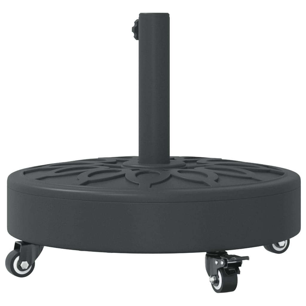 Parasollfot med hjul for Ø38 / 48 mm stenger 27 kg rund