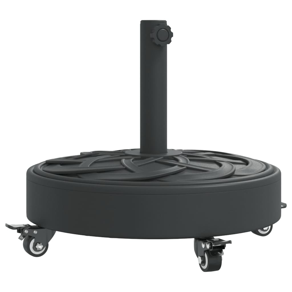 Parasollfot med hjul for Ø38 / 48 mm stenger 27 kg rund