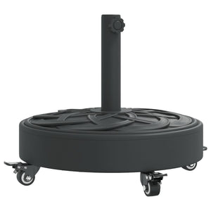 Parasollfot med hjul for Ø38 / 48 mm stenger 27 kg rund