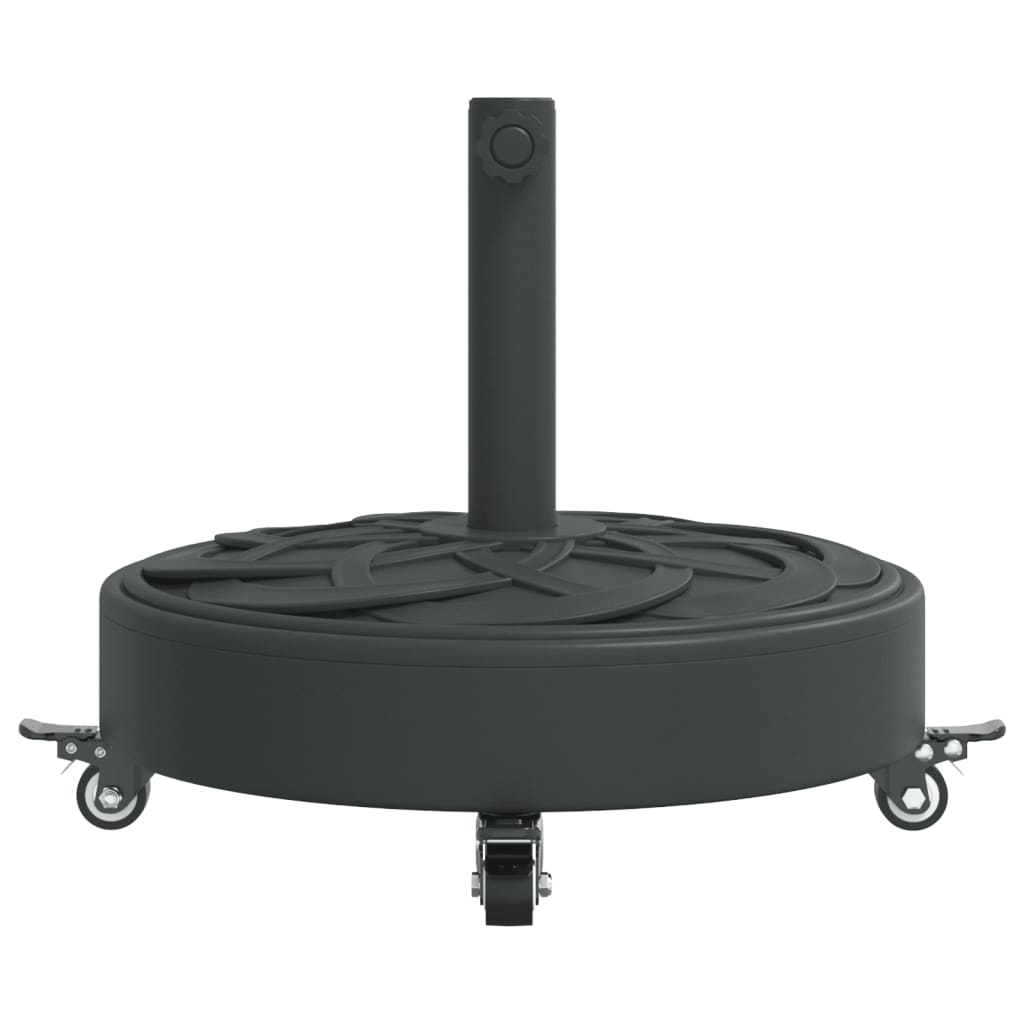 Parasollfot med hjul for Ø38 / 48 mm stenger 27 kg rund