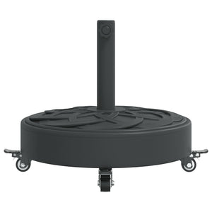 Parasollfot med hjul for Ø38 / 48 mm stenger 27 kg rund