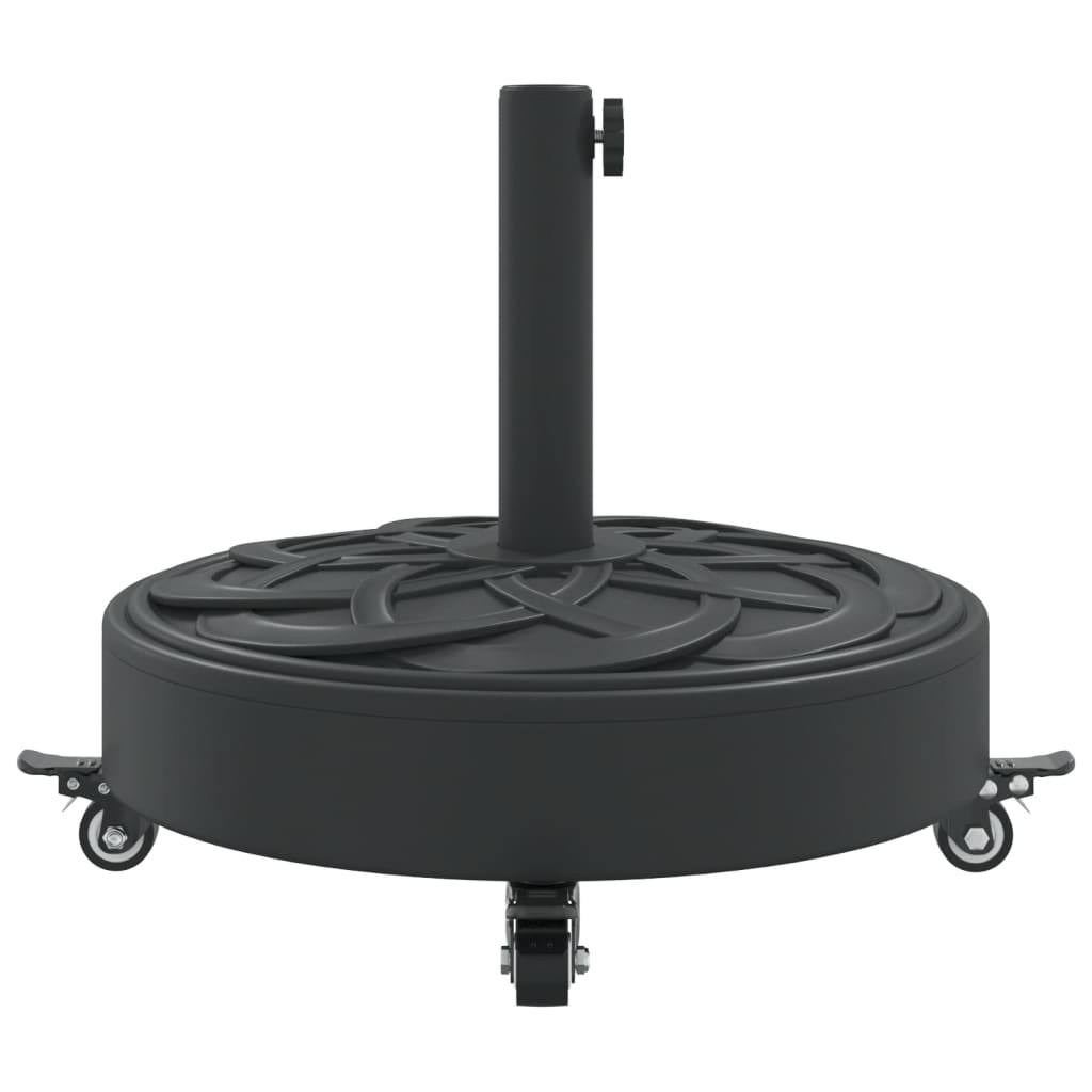 Parasollfot med hjul for Ø38 / 48 mm stenger 27 kg rund