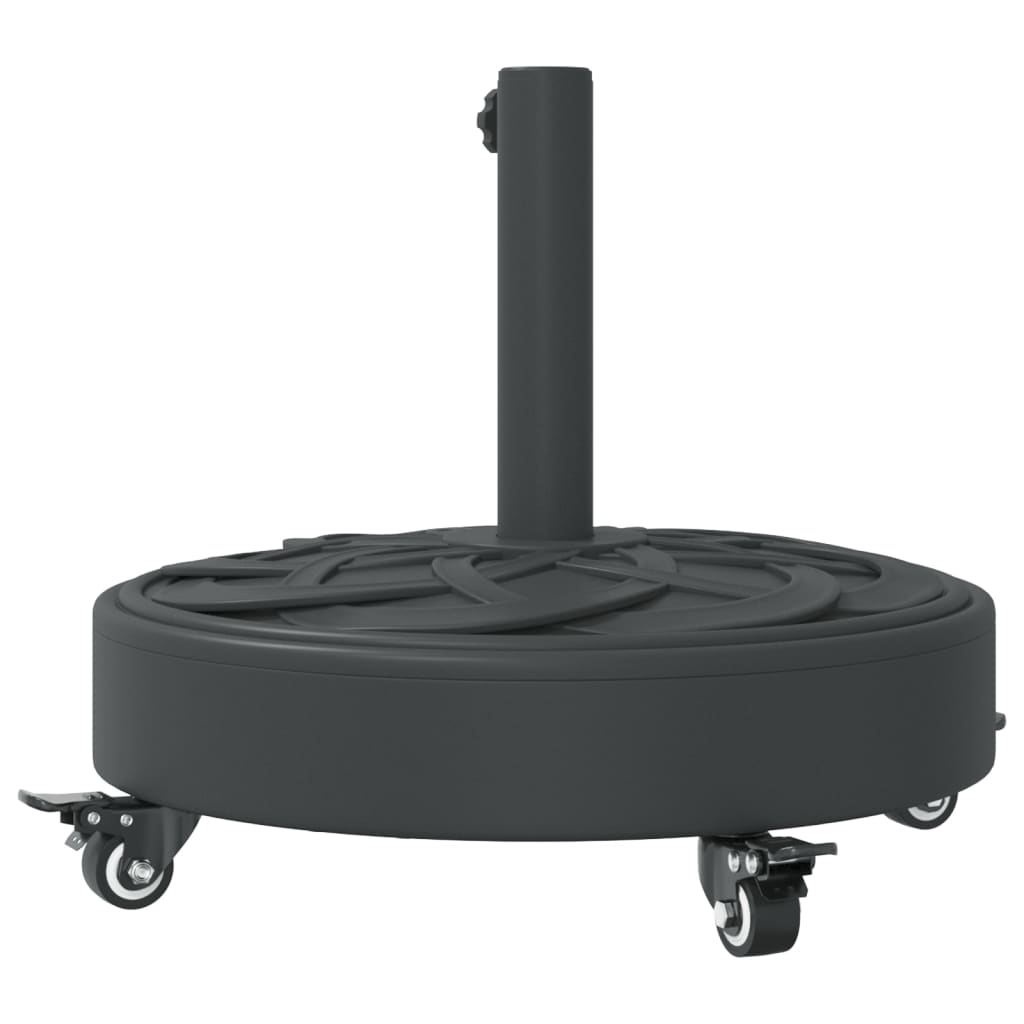 Parasollfot med hjul for Ø38 / 48 mm stenger 27 kg rund