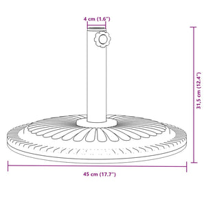 Parasollfot for Ø38 / 48 mm stenger 12 kg rund