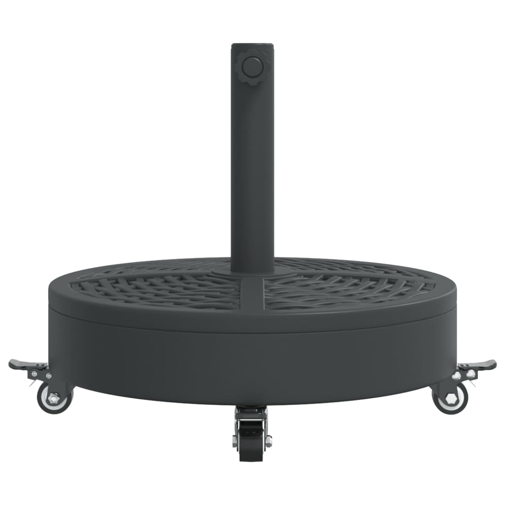Parasollfot med hjul for Ø38 / 48 mm stenger 27 kg rund