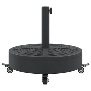 Parasollfot med hjul for Ø38 / 48 mm stenger 27 kg rund
