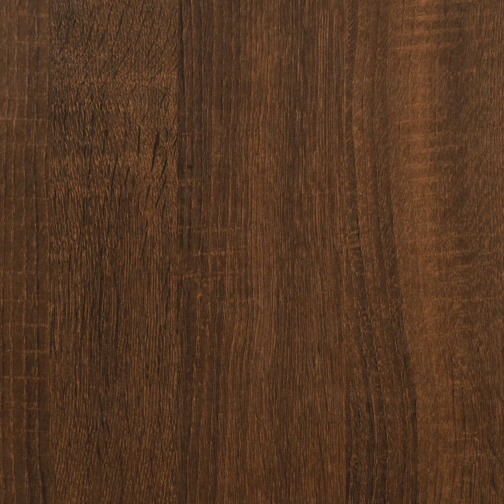 Sengeramme brun eik 200x200 cm konstruert tre og metall