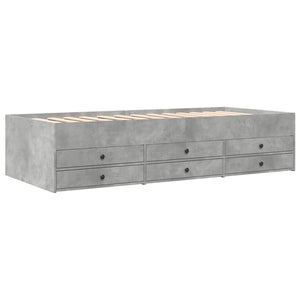Dagseng med skuffer uten Madrass betonggrå 100x200 cm