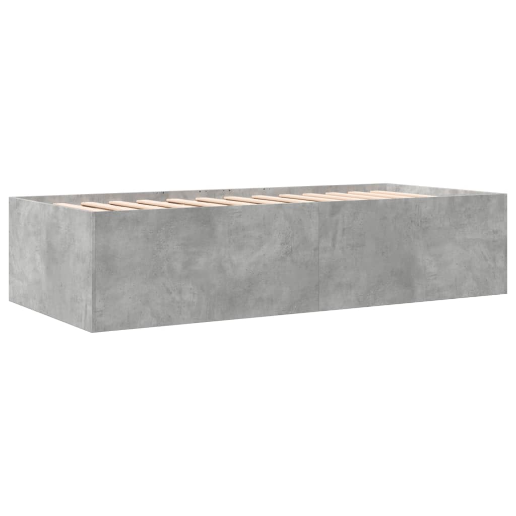 Dagseng med skuffer uten Madrass betonggrå 100x200 cm
