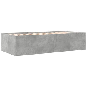 Dagseng med skuffer uten Madrass betonggrå 100x200 cm