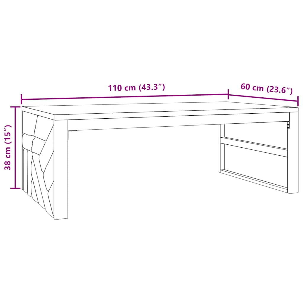 Coffee table 110x60x38 cm solid teak