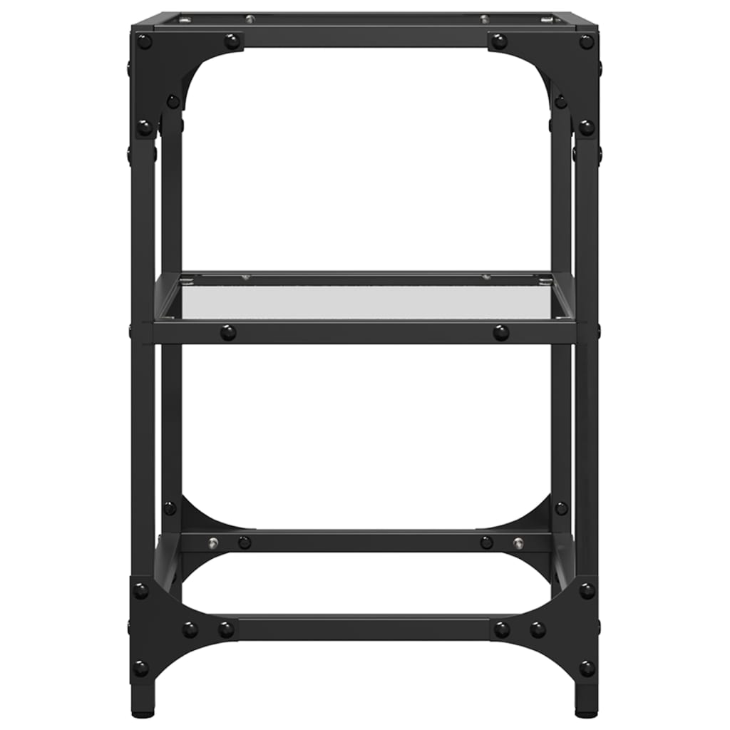 Stablebord med gjennomsiktig glassplate 30x30x45 cm stål