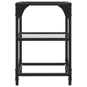 Stablebord med gjennomsiktig glassplate 30x30x45 cm stål