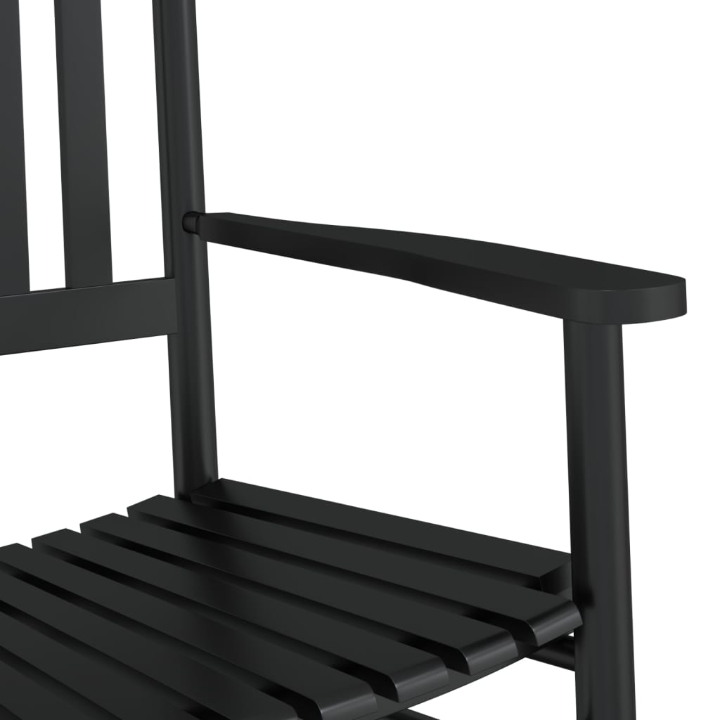 Gyngestol med sammenleggbart bord svart heltre poppeltre
