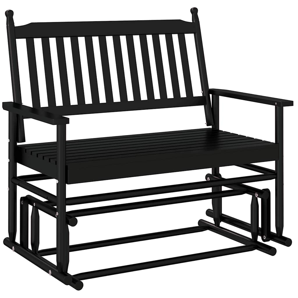 Gyngebenk svart 118x70x104,5 cm heltre poppel