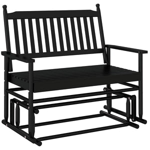 Gyngebenk svart 118x70x104,5 cm heltre poppel