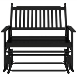 Gyngebenk svart 118x70x104,5 cm heltre poppel