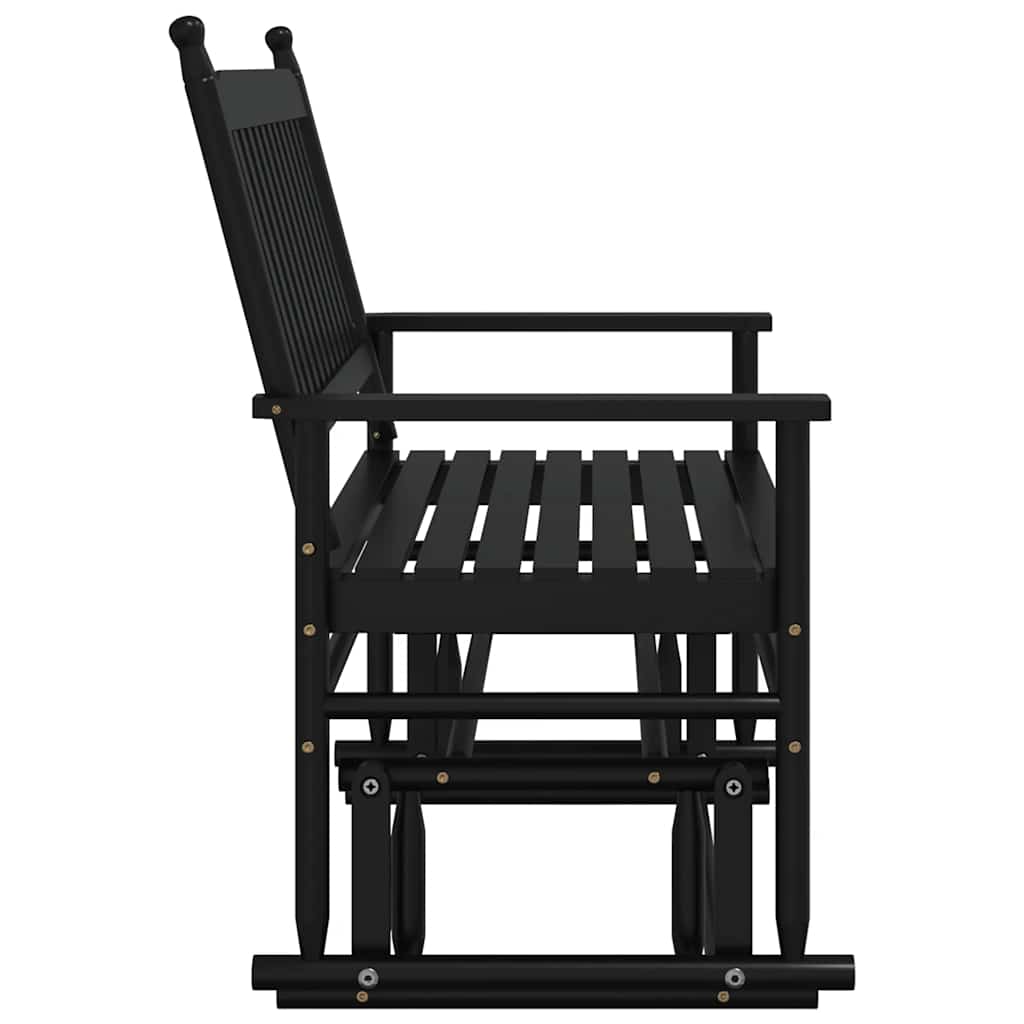 Gyngebenk svart 118x70x104,5 cm heltre poppel