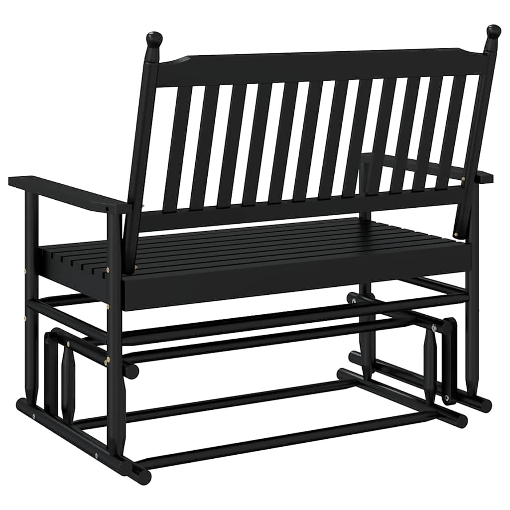 Gyngebenk svart 118x70x104,5 cm heltre poppel