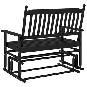 Gyngebenk svart 118x70x104,5 cm heltre poppel