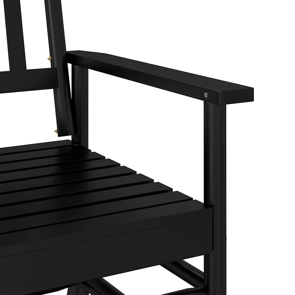 Gyngebenk svart 118x70x104,5 cm heltre poppel