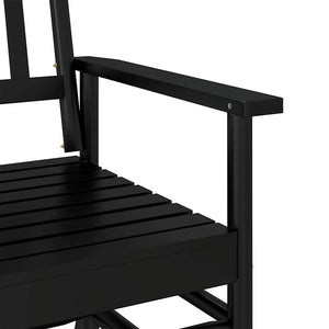 Gyngebenk svart 118x70x104,5 cm heltre poppel