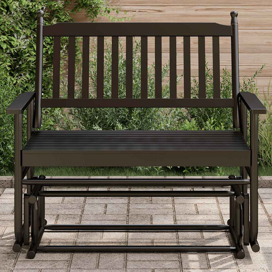 Gyngebenk svart 118x70x104,5 cm heltre poppel