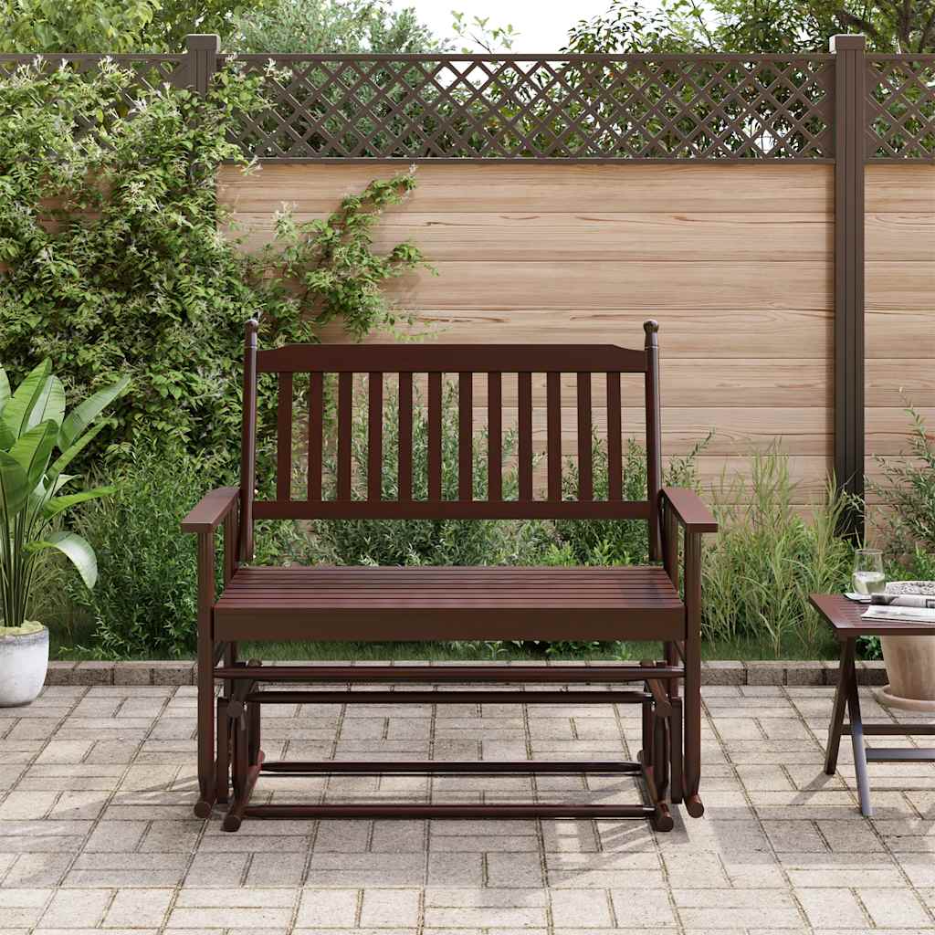 Gyngebenk brun 118x70x104,5 cm heltre poppel